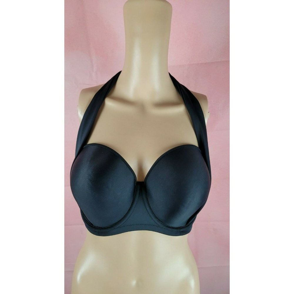 Freya BLACK Deco Solid Multi-Way Bandeau Bikini Swim Top, Color Black 30i NWT